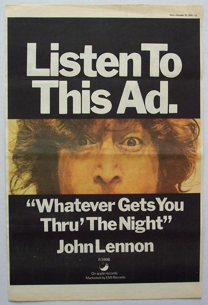 WHATEVER GETS YOU THROUGH THE NIGHT whatever gets you through the night: